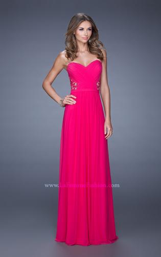 Picture of: Strapless Jersey Prom Dress with Criss Cross Gathers in Pink, Style: 20718, Main Picture