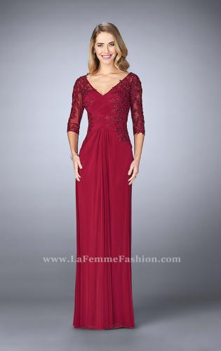 three quarter sleeve evening dresses