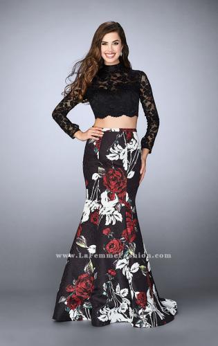 Black and red 2 piece hot sale prom dress