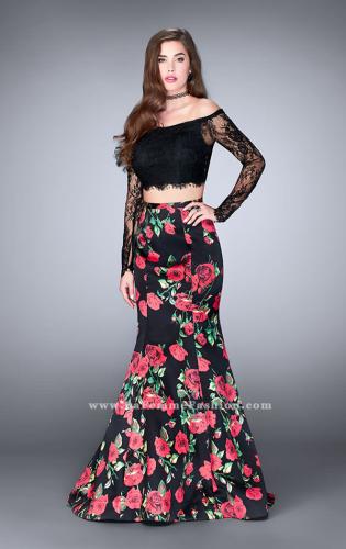 Black and red 2 piece best sale prom dress