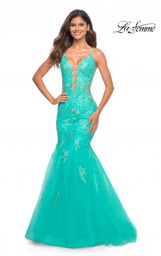 aqua blue mermaid dress