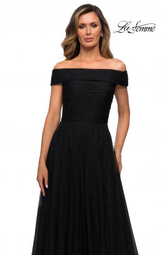 Black off the hotsell shoulder a line dress