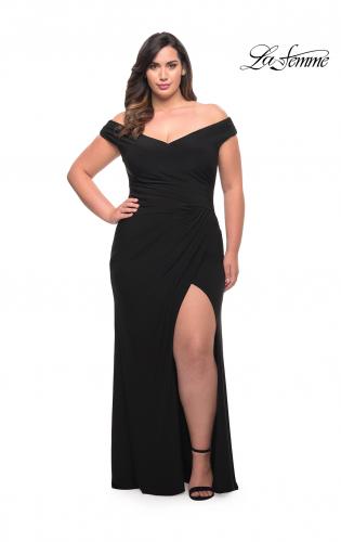 mid length black dress plus size