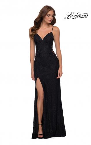 black prom dress slit