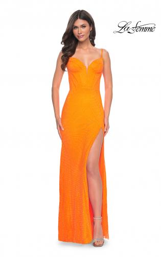 Bright orange hotsell formal dress