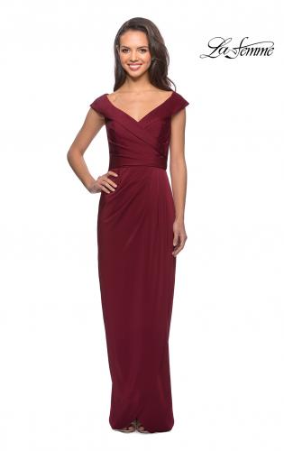 off the shoulder evening dress la femme