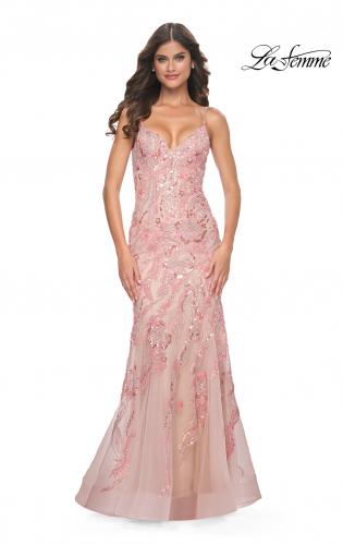 Coral mermaid prom on sale dresses