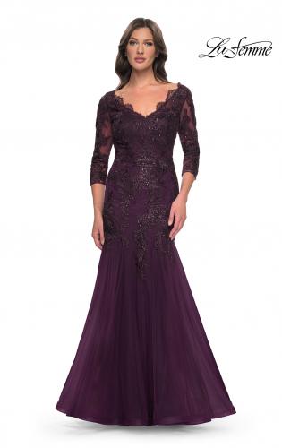 Dark purple mother of the 2024 groom dresses