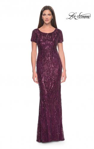 Deep purple mother clearance of the groom dress