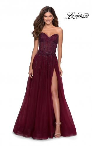 deep purple ball gown