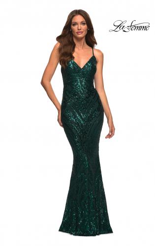 sparkly dark green prom dress