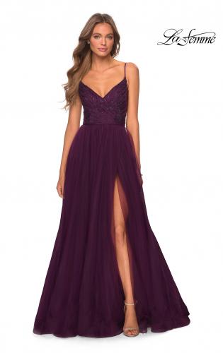 plum colored gowns