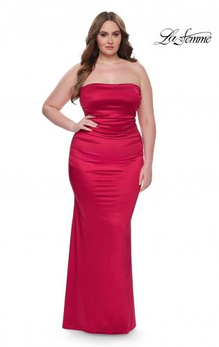 Plus size 2024 red strapless dress