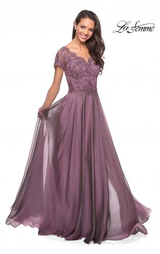 dusty purple mother of the bride dress