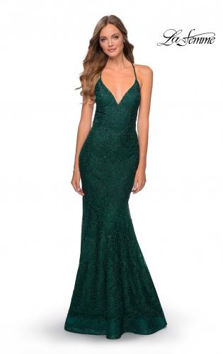 emerald green fitted dress