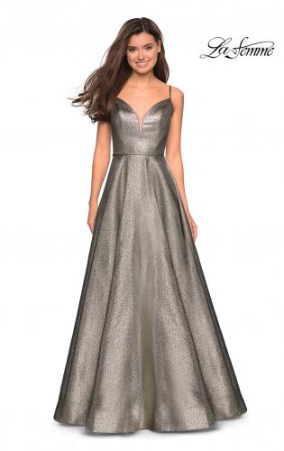 metallic evening dress