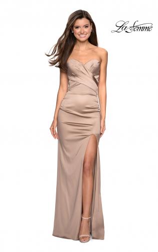 rose gold silk prom dress