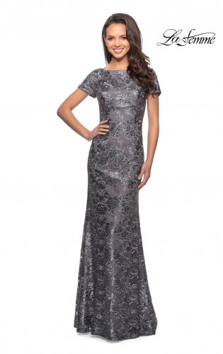 gunmetal mother of the bride dress