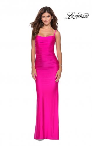 Pretty Pink Prom Party Long Slip Dress Cute Bow-Tie Ball Gown – FloraShe