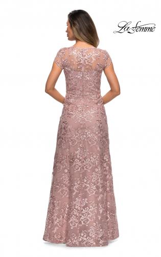 lace cap sleeve mother of the bride dress