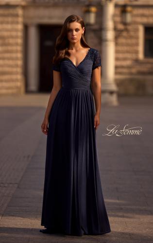 Picture of: Jersey Long Evening Dress with Short Lace Sleeves, Style: 29772, Main Picture