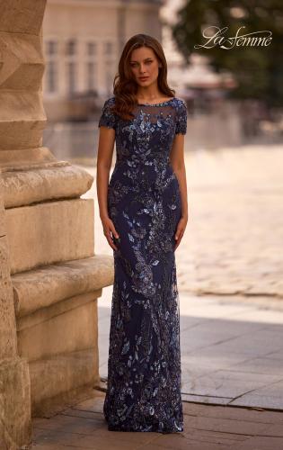 Navy blue mother of the bride dress hotsell