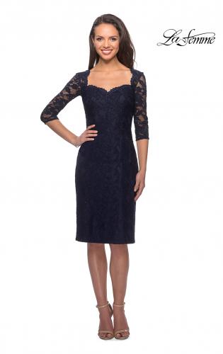 la femme sweetheart lace sheath dress