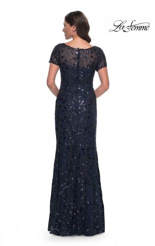 Navy lace mother of the bride dress sale