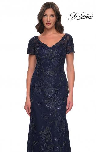 Navy blue long mother shop of the bride dresses