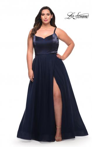 Navy plus 2025 size gown