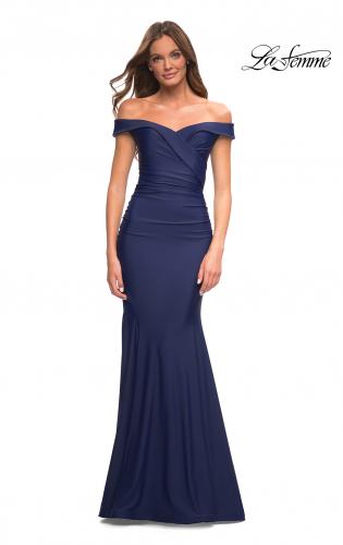 Open shoulder shop prom dress