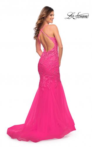 hot pink prom dress with slit