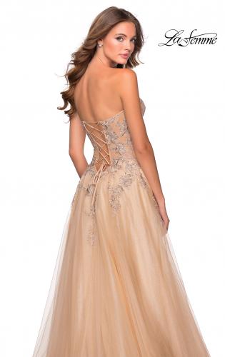 tan strapless dress