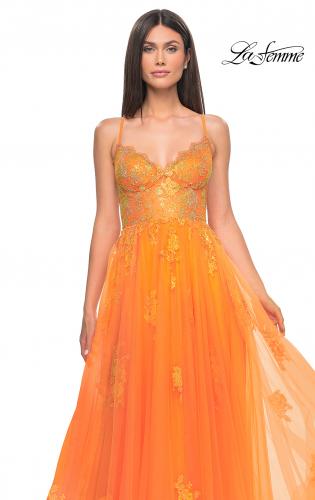 Orange and white outlet prom dresses