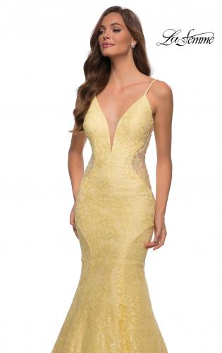 Yellow fitted homecoming store dresses