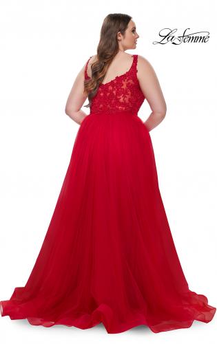 red lace plus size dress