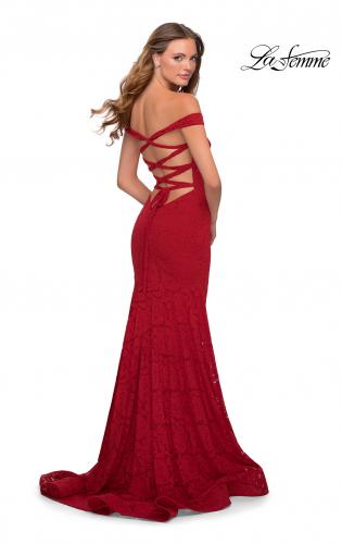 off the shoulder evening dress la femme