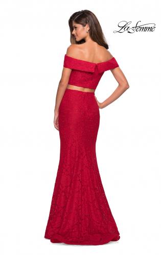 off the shoulder evening dress la femme