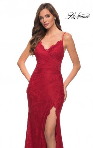 red lace long dress