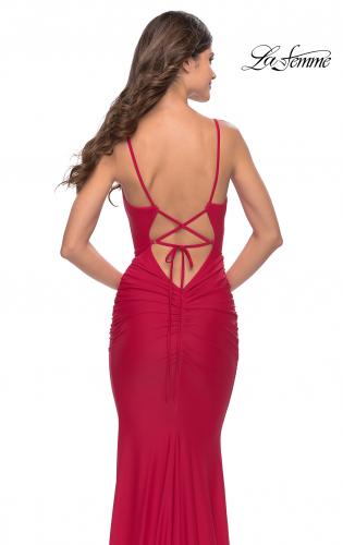 Red Sequin Spaghetti Strap Backless Silt Prom Dresses,PD00205