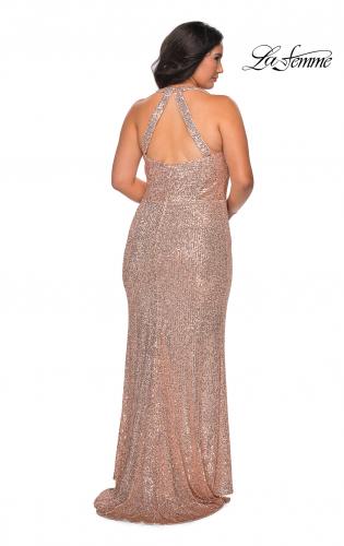 Rose gold prom on sale dress plus size