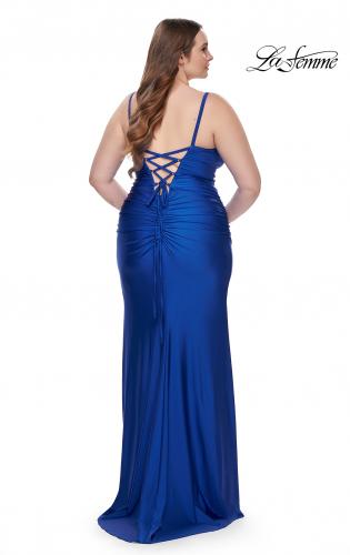 La Femme Long Strapless Plus-Size Formal Dress