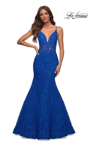 blue prom dress with diamonds