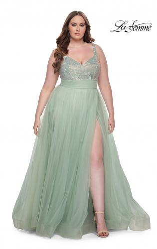 Plus size rhinestone prom on sale dresses