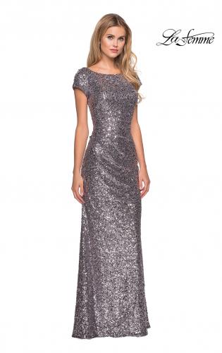 silver sequin mother of the bride dress