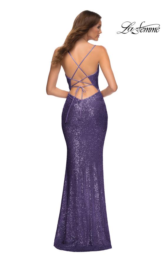 Picture of: Sequin Long Prom Dress in Vibrant Bright Colors in Purple, Style: 30622, Detail Picture 14