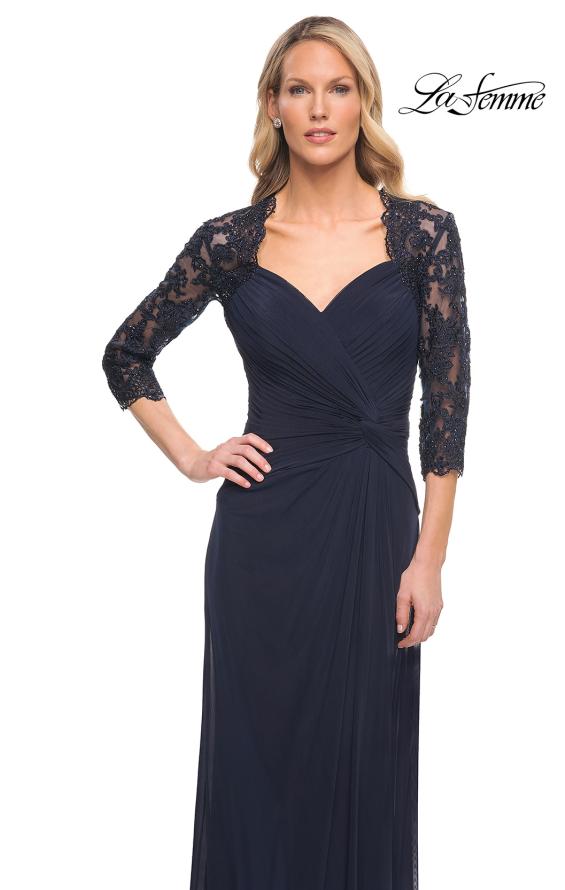 Picture of: Jersey Gown with Knot Detail and Lace Sleeves, Style: 23244, Detail Picture 11