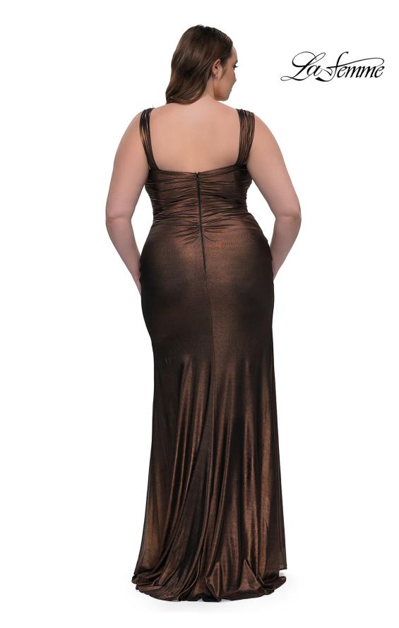 Picture of: Metallic Curve Dress with Flattering Ruching in Bronze, Style: 32991, Detail Picture 16