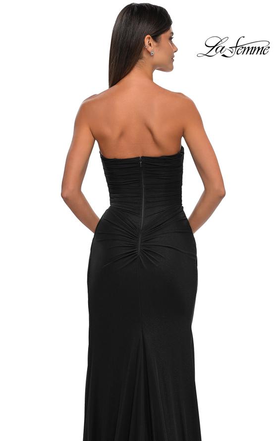 Picture of: Chic Strapless Net Jersey Evening Dress with Slit in Black, Style: 33116, Detail Picture 10