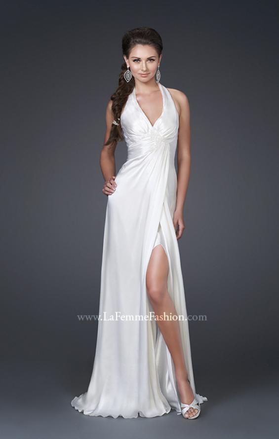 white v neck halter dress